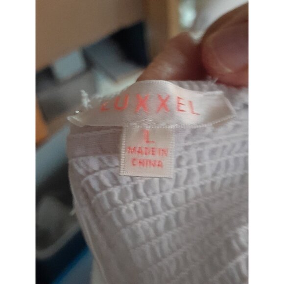 Womens Romantic Cotton Linen Tiered Cottagecore Maxi Dress Wedding Large White - Picture 8 of 9